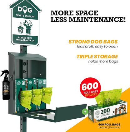 ALAGPRO® Dog Waste Station Outdoor Pet Waste Station - Image 4