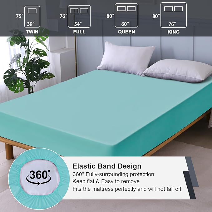 Waterproof Mattress Protector King, Fitted Sheet Style Breathable Mattress Cover - Image 5
