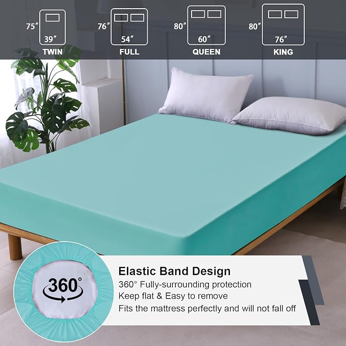 Waterproof Mattress Protector Queen, Fitted Sheet Style Breathable Mattress - Image 5