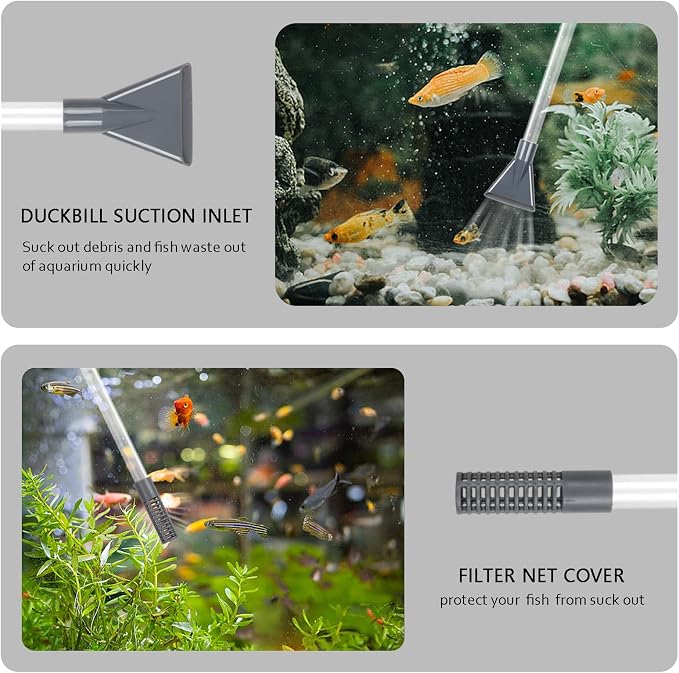 Aquarium Gravel Cleaner Siphon Vacuum, manually Operated Water Changer kit and - Image 7