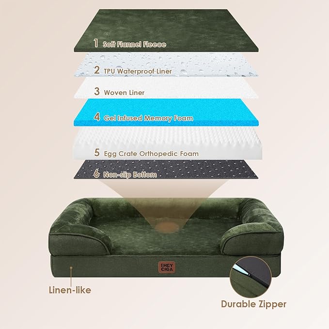 EHEYCIGA Orthopedic XL Dog Beds, Waterproof Memory Foam Dog Bed - Image 7