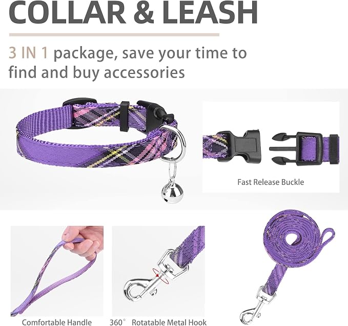 PUPTECK Adjustable Dog Harness Collar and Leash Set Step in No Pull Pet Harness - Image 4