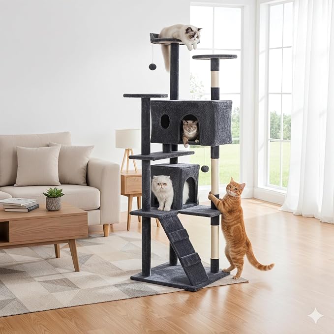Sweetcrispy 80 Inch Cat Tree Tower, Indoor Cat Condo - Image 3