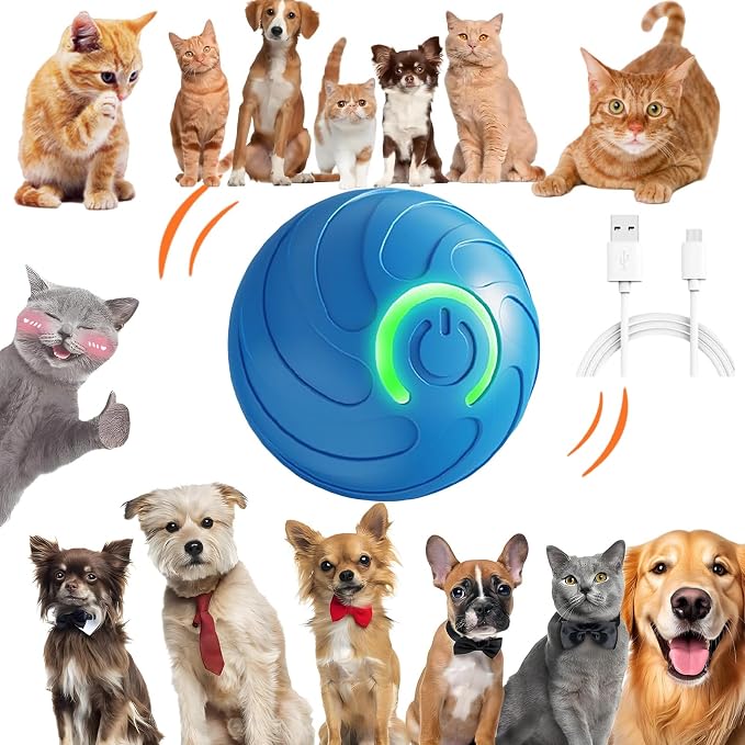Smart Jumping Ball for Dogs & Cats Duraspin Dog Bouncing Ball Random Path by Geojec