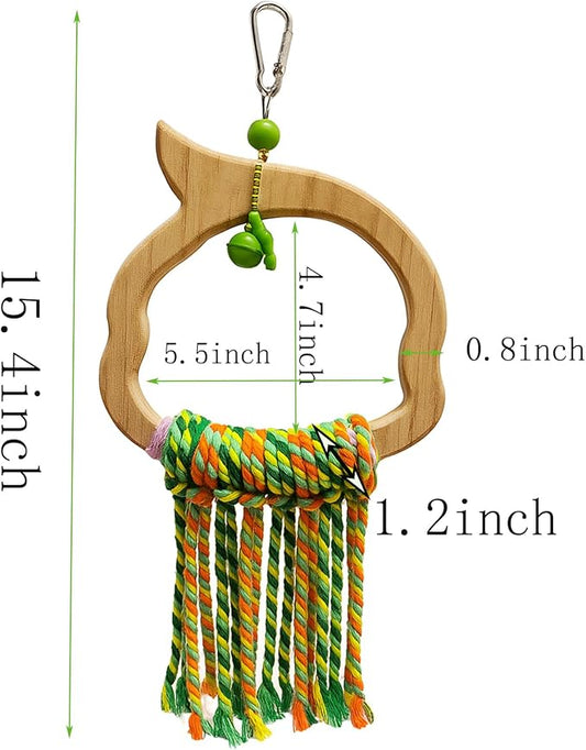 Bird Swing for Parrots – Extra Strong Natural Wood and Rope Hanging Toy for - Image 2