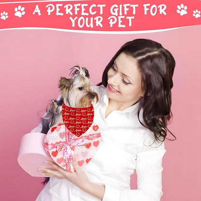 Heart Dog Bandanas 2 Pack, Mother’s Day Dog Bandanas, Triangle Reversible Love - Image 3