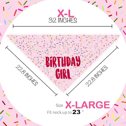 Birthday Girl Dog Bandanas 1 Pack, HBD Pet Scarves - Image 2