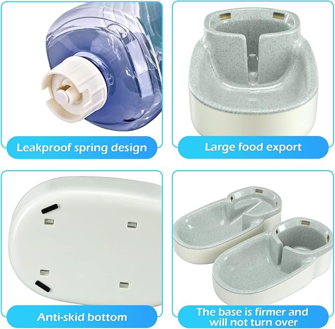 Automatic Dog Cat Feeder and Water Dispenser Gravity Food Feeder and Waterer Set - Image 5