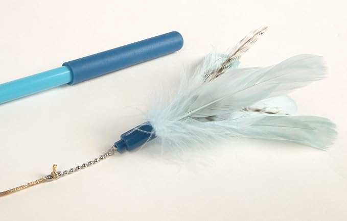 SmartyKat Frisky Flyer Feather Wand Cat Toy, Extendable Up to 24" - Image 10