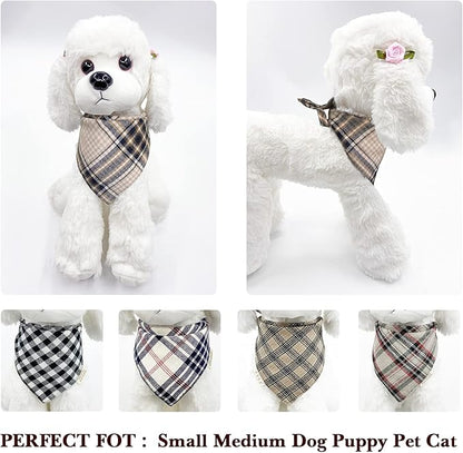 Fall 5PCS Dog Bandanas with Button - Image 4