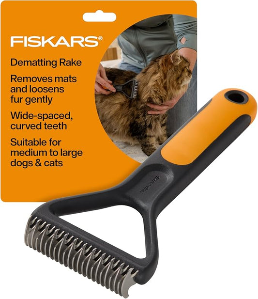 Fiskars Pet, Cat and Dog Brush, Fine Bristles & SoftGrip Handle by Fiskars