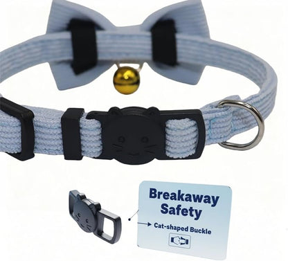 THAIN Cat Collar with Bow Tie and Bell, Breakaway Adjustable Cute Soft Corduroy - Image 3