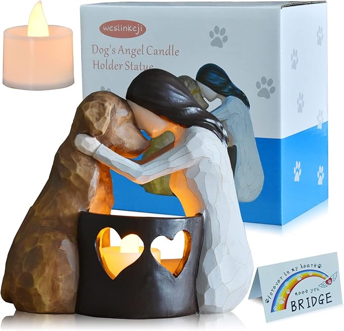 Dog Memorial Gifts，Pet Loss Gifts，Hand-Sculpted Dogs Passing Away Sympathy by WESLINKEJI