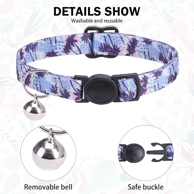 Breakaway Cat Collars for Girl Boy Cats, Spring Summer All Weather Cat Collar - Image 3