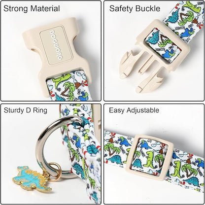 DOGWONG Dinosaur Dog Collar-Cute Green Dinosaur Dog Collar - Image 3