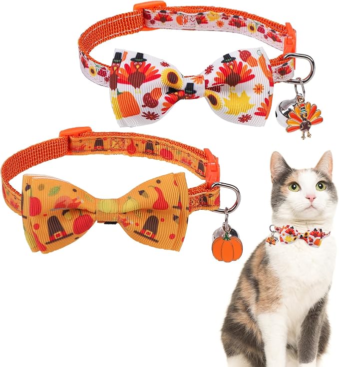 SCENEREAL Fall Thanksgiving Cat Collar Breakaway by SCENEREAL