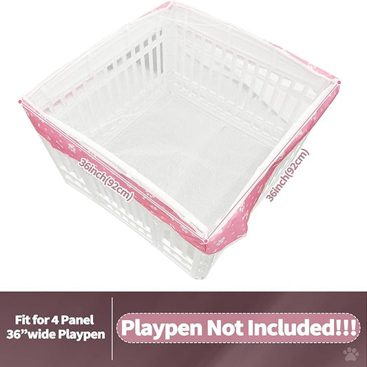 PJYuCien Dog Playpen Mesh Top Cover, Fits 36 Inch 4 Panels Regular Square - Image 2