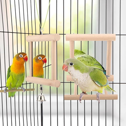 Wontee Bird Mirror Bird Toys for Budgies Parakeets Cockatiels Lovebirds Conures - Image 6
