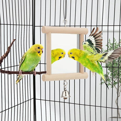 Hypeety Pet Bird Mirror with Bell Interactive Parrot Toy - Image 5
