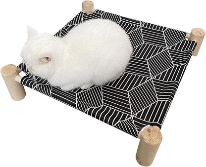 Pozico Cat/Dog Bed Hammock Cat Bed, Wooden Dog Elevated Indoor Outdoor Beds - Image 5