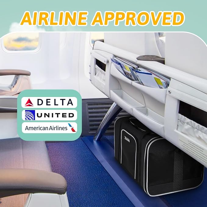 Petskd Pet Carrier 17x11x10.5 Delta American United Airline Approved, Pet - Image 2