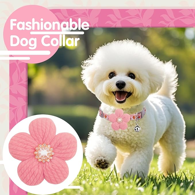 Medium Dog Collar with Flower, Dog Collars - Image 3