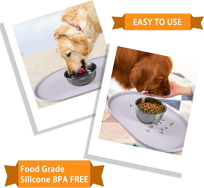 100% Waterproof 1.0" Raised Edge BPA Free Silicone Dog Food Mat, Pet Cat - Image 7