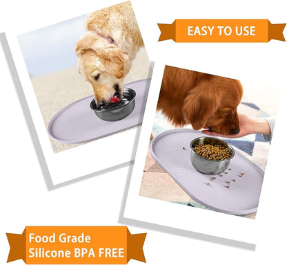 100% Waterproof 0.5" Raised Edge BPA Free Silicone Dog Food Mat, Pet Cat - Image 7