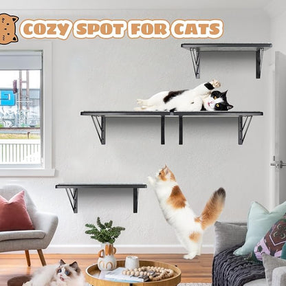 Cat Wall Shelves Set of 4, Purrfect Cat Furniture Set - Image 4