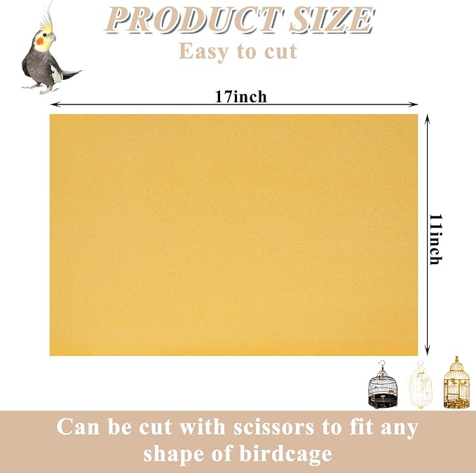 50 PCS Gravel Liner Paper for Bird Cage 11 x 17 Inch Bird Cage Paper Liners - Image 2