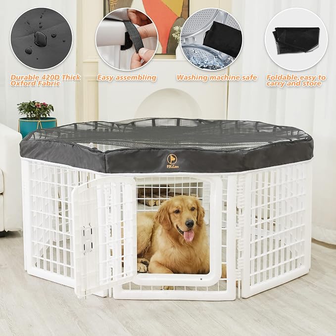 PJYuCien Dog Playpen Mesh Top Cover, Fits 24 Inch 8 Panels Regular Octagon - Image 5