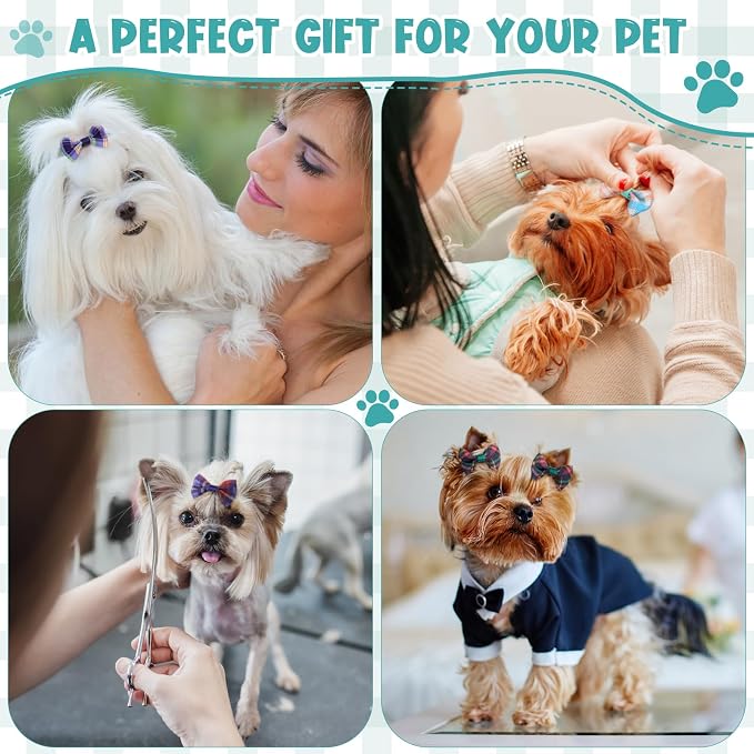 60 Pcs Cute Puppy Dog Hair Bows Small Bowknot Hair Bows - Image 5