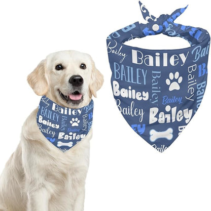 Personalized Dog Bandanas Custom Neckwear Name Button Anti-loosening Dog Scarf - Image 8