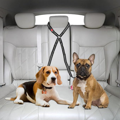 BWOGUE Double Dog Cat Seat Belts, Car Headrest Restraint Adjustable Travel Leash - Image 7