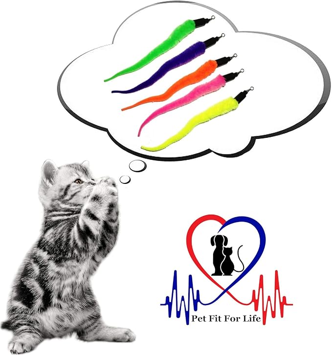 Pet Fit For Life Cat Wand Toy: 5-Piece Worm Teaser & Exerciser - Image 5