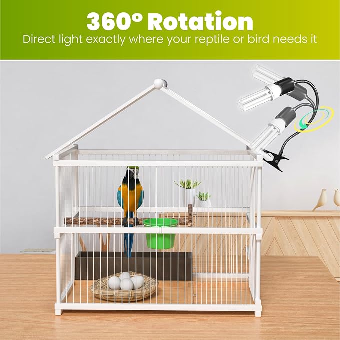 GlowUp Bird Cage Lighting Combo Kit, Clip Lamp - Image 4