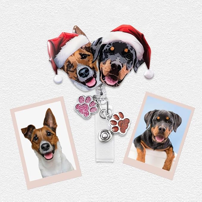 callie Personalized Christmas Pet Badge Reel - Image 7