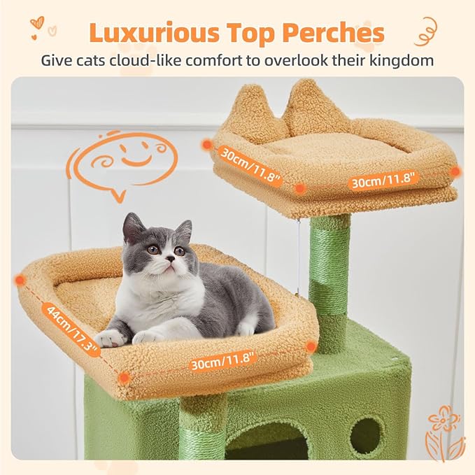 Taoqimiao Cactus Cat Tree, 71-Inch Cat Tower - Image 5