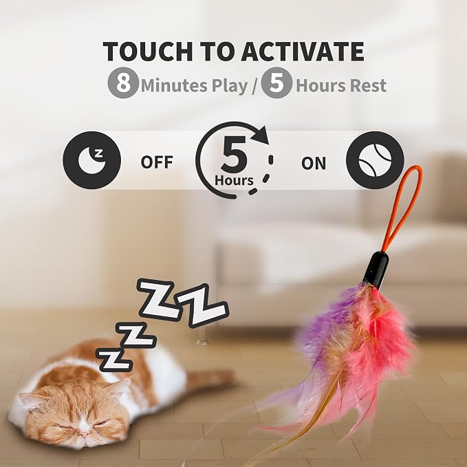 Interactive Cat Toys for Indoor Cats, Automatic Hanging Door Feather Toy Mouse - Image 4