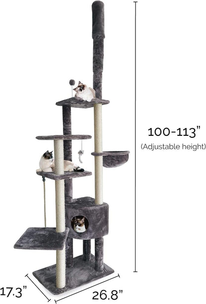 Furhaven 100"-113" Tall Cat Tree - Image 3