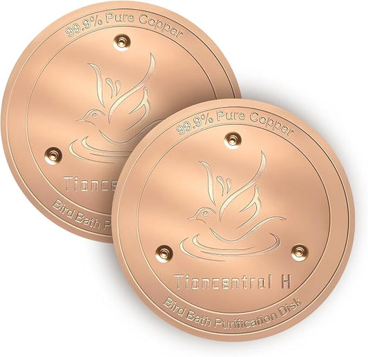 TIANCENTRAL H Bird Bath Copper Disk 2PCS-99.99% Pure Copper Cleaning Disk by TIANCENTRALH