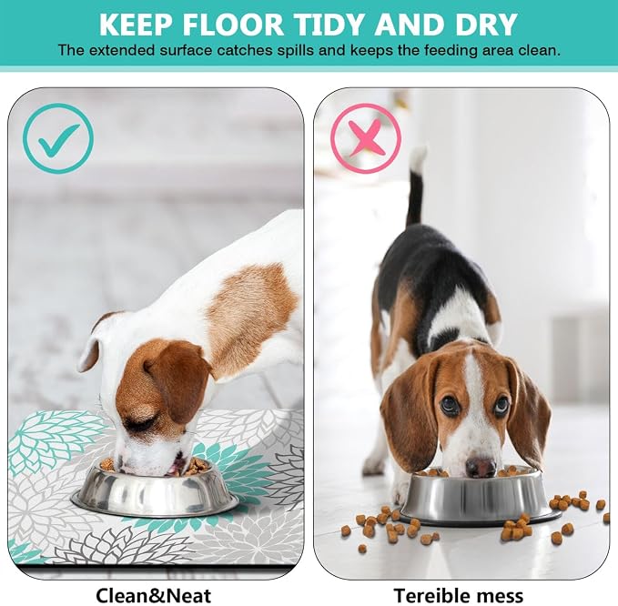 Pet Feeding Mat for Floors Waterproof Dog Mat for Food and Water Absorbent - Image 4