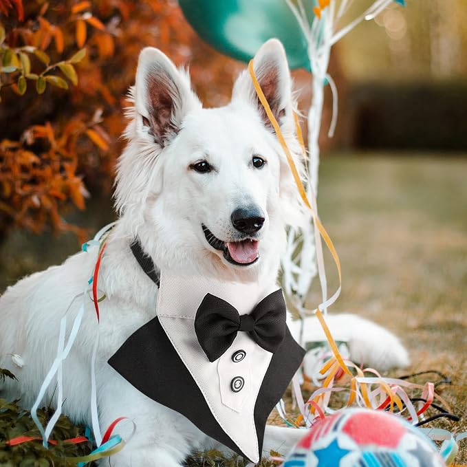Segarty Formal Dog Tuxedo Bandana Dog Wedding Attire, Adjustable Collar - Image 8