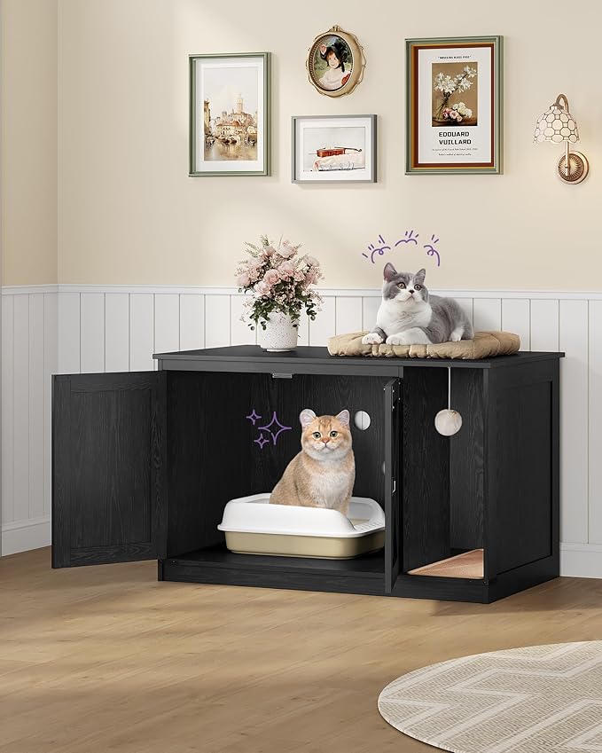 Cat Litter Box Enclosure, Hidden Litter Box Cabinet Furniture - Image 3