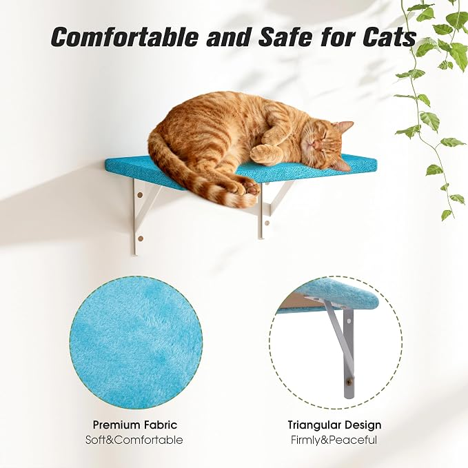 COZIWOW 4-Piece Wall-Mounted Cat Tree Set – Sturdy Wood Pet House, Scratching - Image 5
