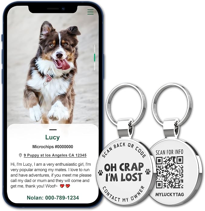 MYLUCKYTAG QR Code Pet ID | Personalized Dog & Cat Collar Tag | Online Profile - Image 5