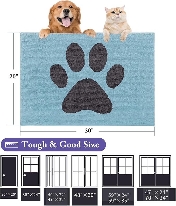 Buganda Dog Door Mat for Muddy Paws, Absorbent Dirt Trapper Non Slip Indoor - Image 2