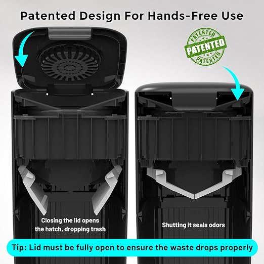 Cat Litter Trash Can for Odor Control, Hands-Free Patent Structure Litter - Image 3