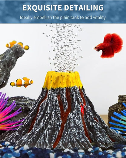 Uniclife Aquarium Volcano Ornament Kit Realistic Resin Volcanic Decoration - Image 4