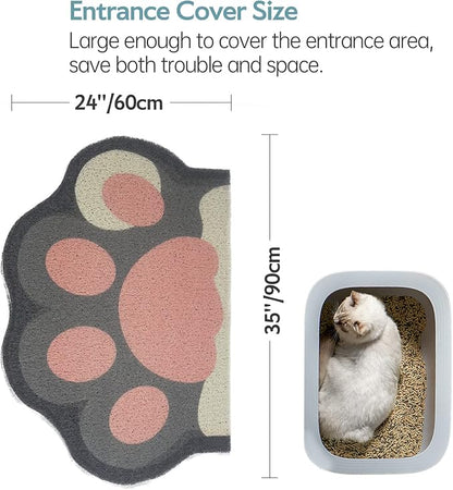 Cute Cat Litter Mat 35”x24”, Litter Box Mat, Litter Trapping Mat, Soft on Kitty - Image 3